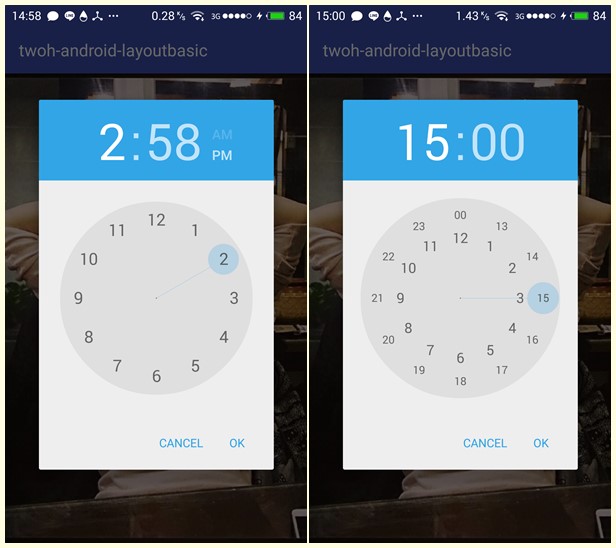 TimePicker android sample